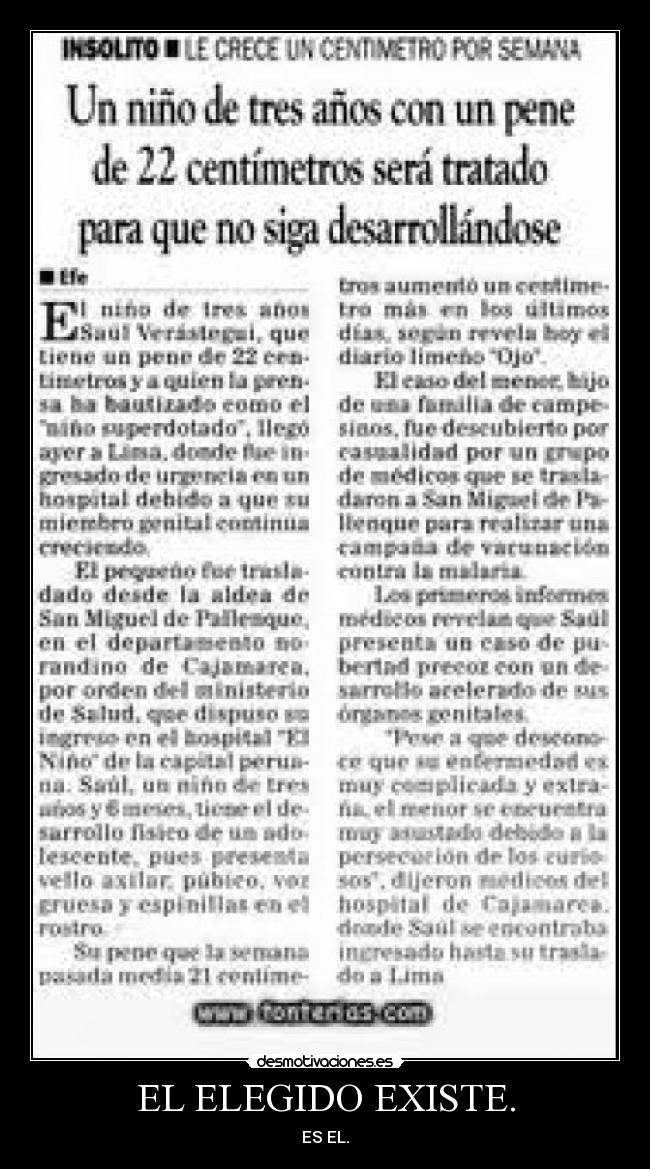 EL ELEGIDO EXISTE. - 