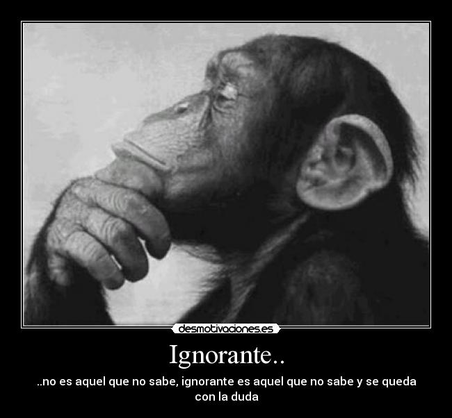 Ignorante.. - ..no es aquel que no sabe, ignorante es aquel que no sabe y se queda con la duda