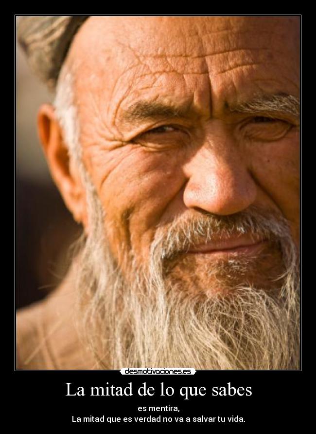 La mitad de lo que sabes -
