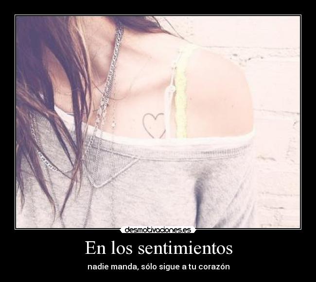En los sentimientos -