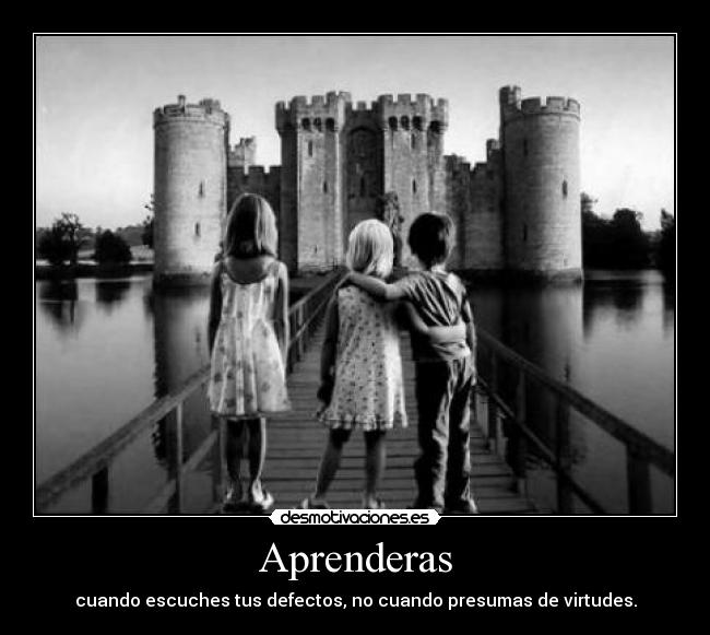 Aprenderas - cuando escuches tus defectos, no cuando presumas de virtudes.
