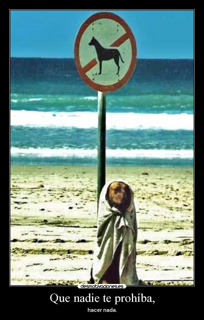 Que nadie te prohíba, - hacer nada.
