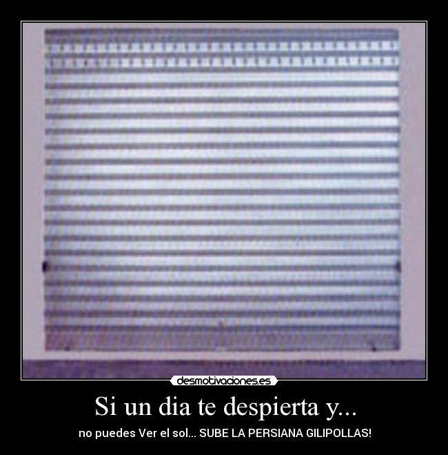 Si un dia te despierta y... - no puedes Ver el sol... SUBE LA PERSIANA GILIPOLLAS!