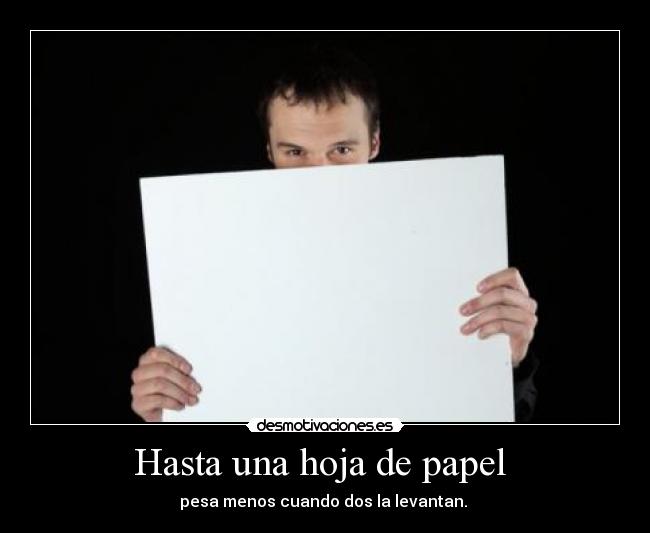 Hasta una hoja de papel -