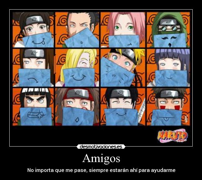 carteles amigos anime manga naruto fairy yutsu tsunade sakura ino hinata boobs rock lee tenten amistad shino japon desmotivaciones