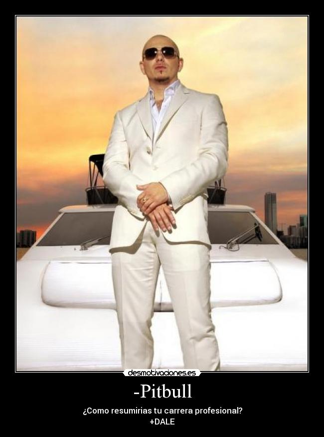 -Pitbull - ¿Como resumirias tu carrera profesional?
+DALE