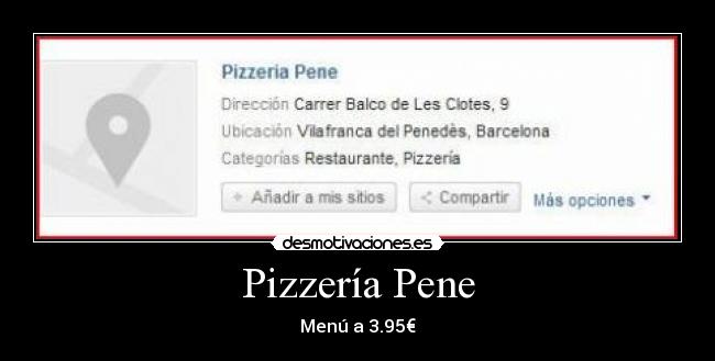 Pizzería Pene - Menú a 3.95€