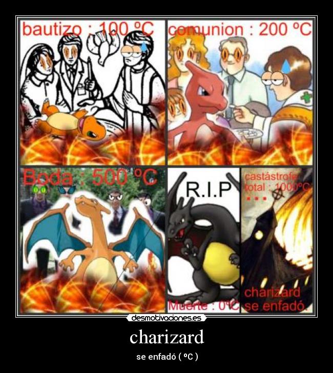 charizard - se enfadó ( ºC )