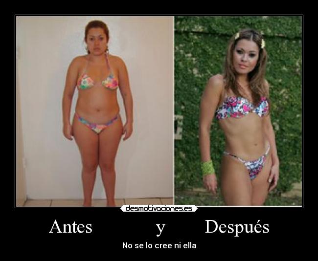 Antes             y        Después - No se lo cree ni ella