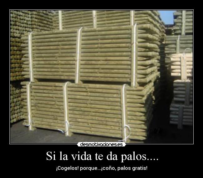 Si la vida te da palos.... - ¡Cogelos! porque...¡coño, palos gratis!