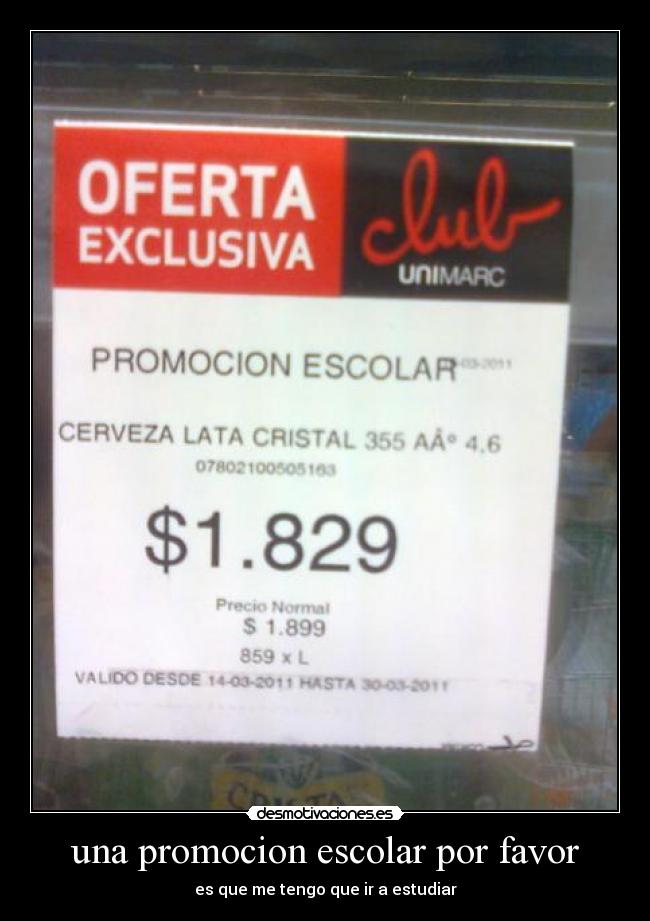 una promocion escolar por favor - 