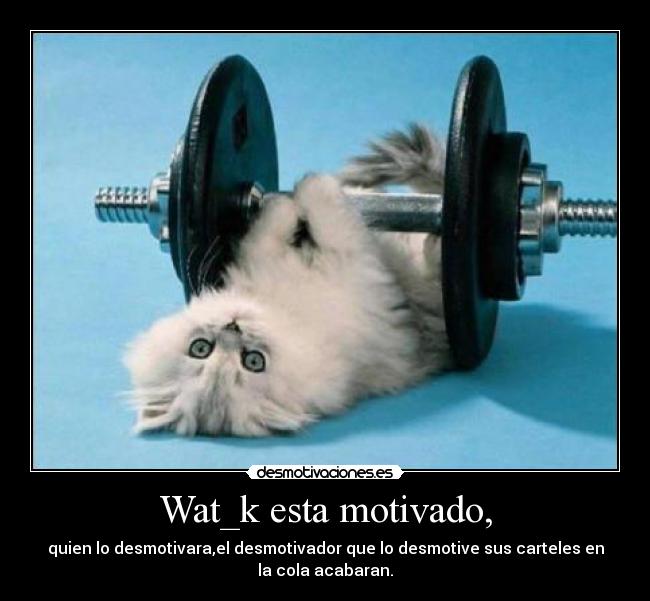 Wat_k esta motivado, - quien lo desmotivara,el desmotivador que lo desmotive sus carteles en
la cola acabaran.