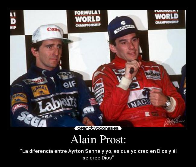 carteles ayrton senna alain prost diferencia desmotivaciones