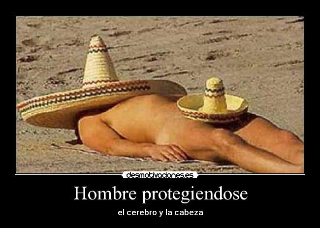 Hombre protegiendose - el cerebro y la cabeza