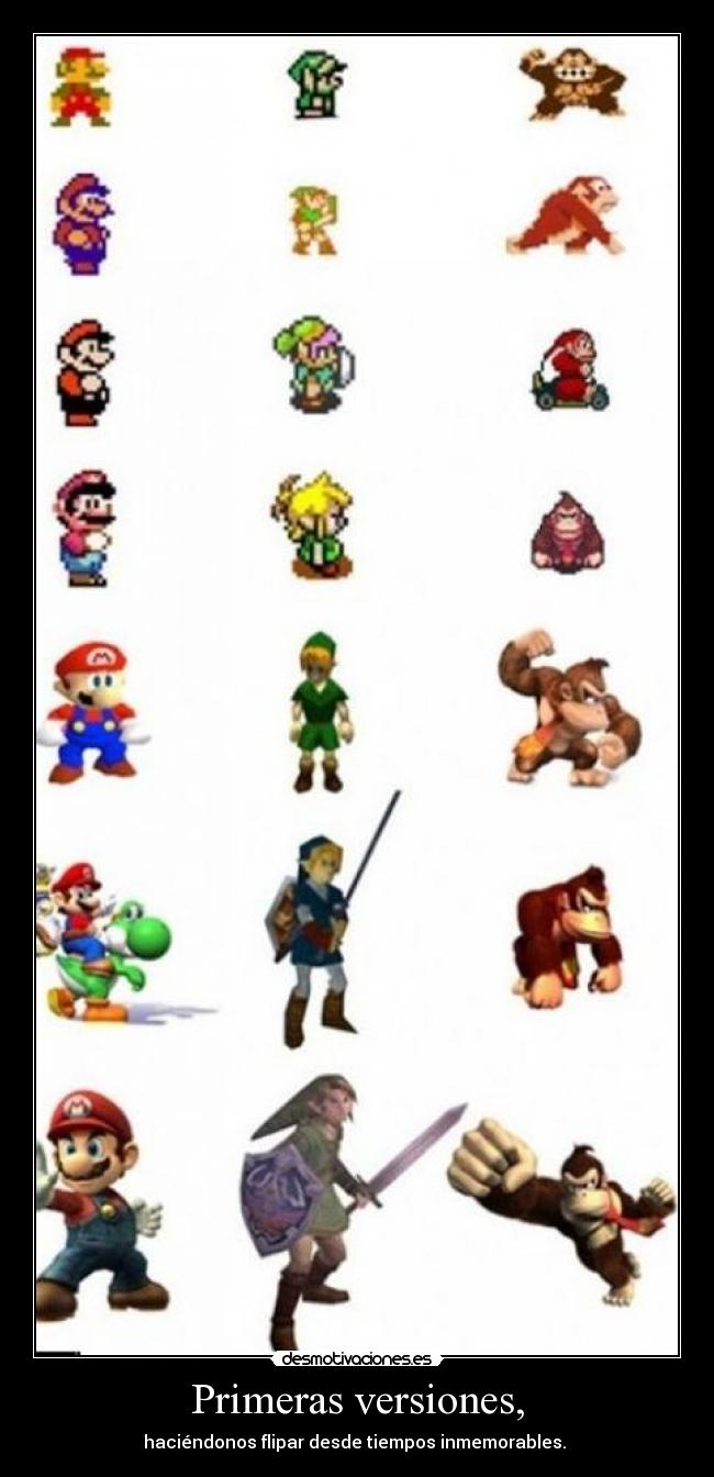 Primeras versiones, - haciéndonos flipar desde tiempos inmemorables. 
