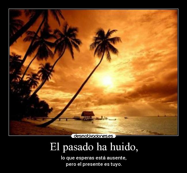 El pasado ha huido, - lo que esperas está ausente,
pero el presente es tuyo.