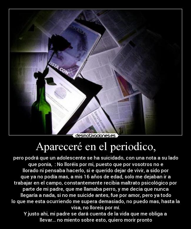 Apareceré en el periodico, - 