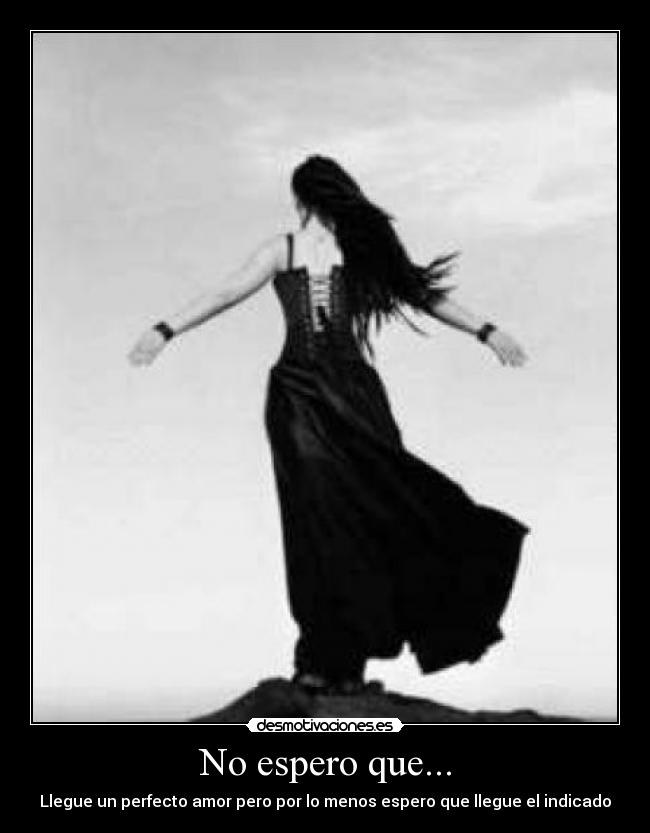 No espero que... - Llegue un perfecto amor pero por lo menos espero que llegue el indicado