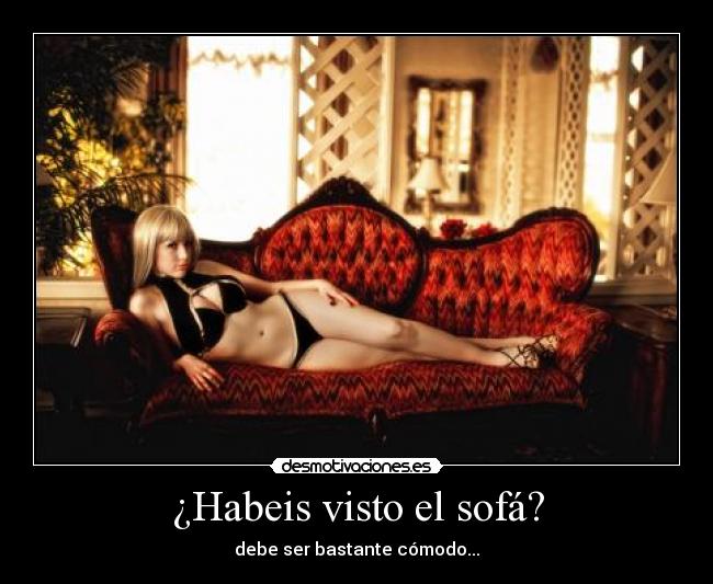 ¿Habeis visto el sofá? - debe ser bastante cómodo...