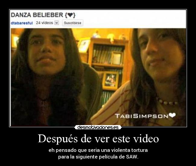 Después de ver este video - eh pensado que seria una violenta tortura
para la siguiente película de SAW.