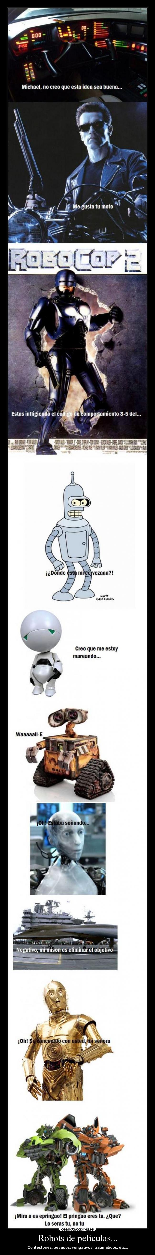 carteles robots de peliculas robot desmotivaciones