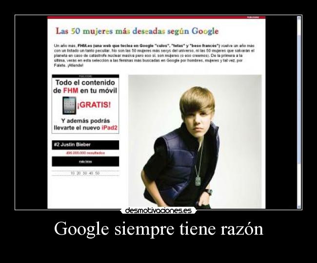 Google siempre tiene razón -