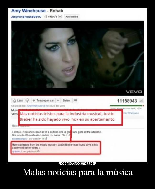 Malas noticias para la música -