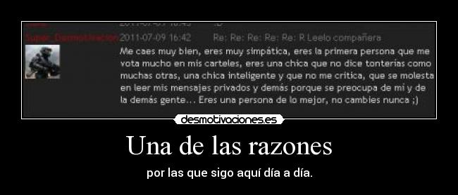 Una de las razones -