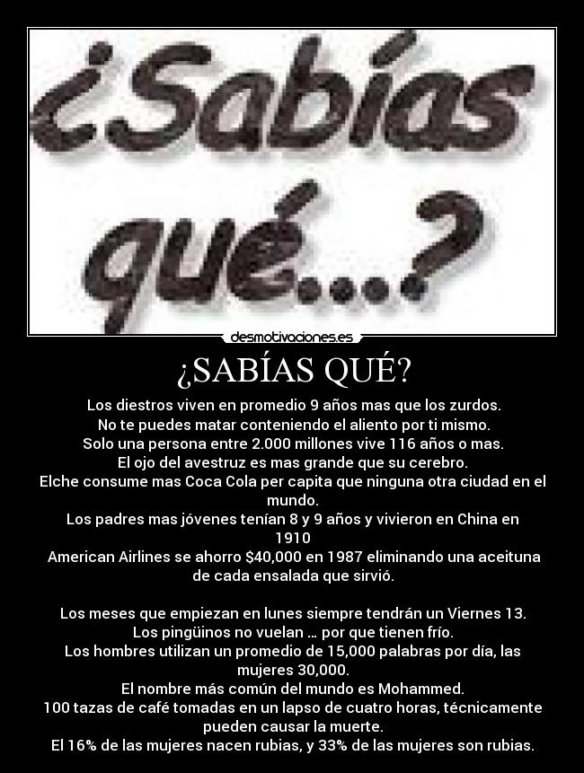 ¿SABÍAS QUÉ? - 