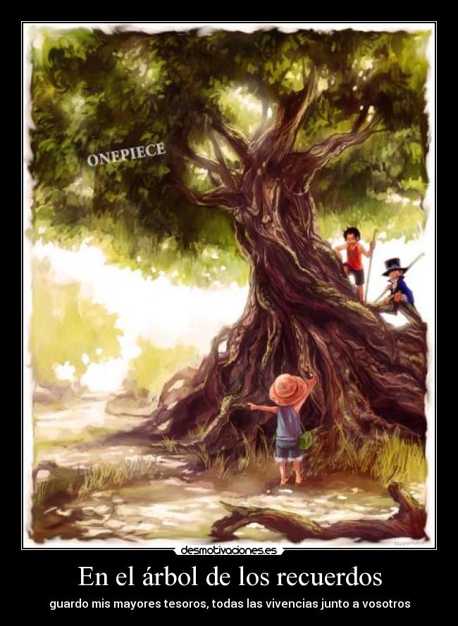 carteles recuerdos ace sabo luffy desmotivaciones