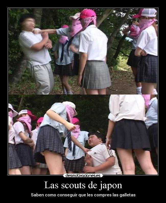 Las scouts de japon - Saben como conseguir que les compres las galletas