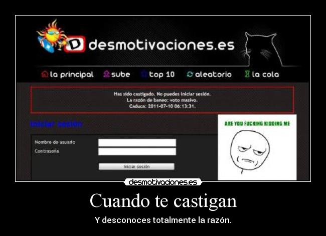 carteles cuando castigan desmotivaciones