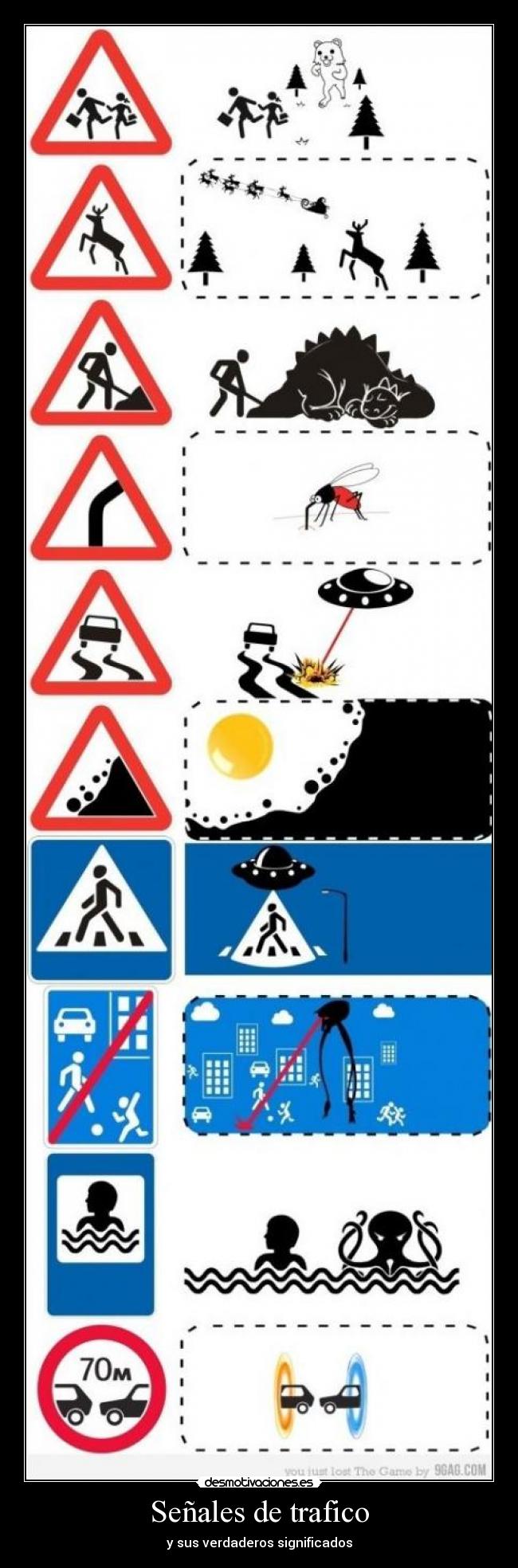 Señales de trafico - y sus verdaderos significados