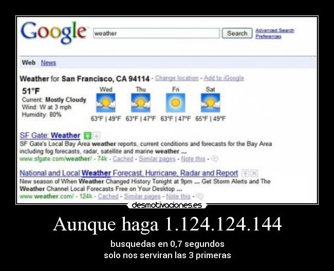 Aunque haga 1.124.124.144 - busquedas en 0,7 segundos
solo nos serviran las 3 primeras