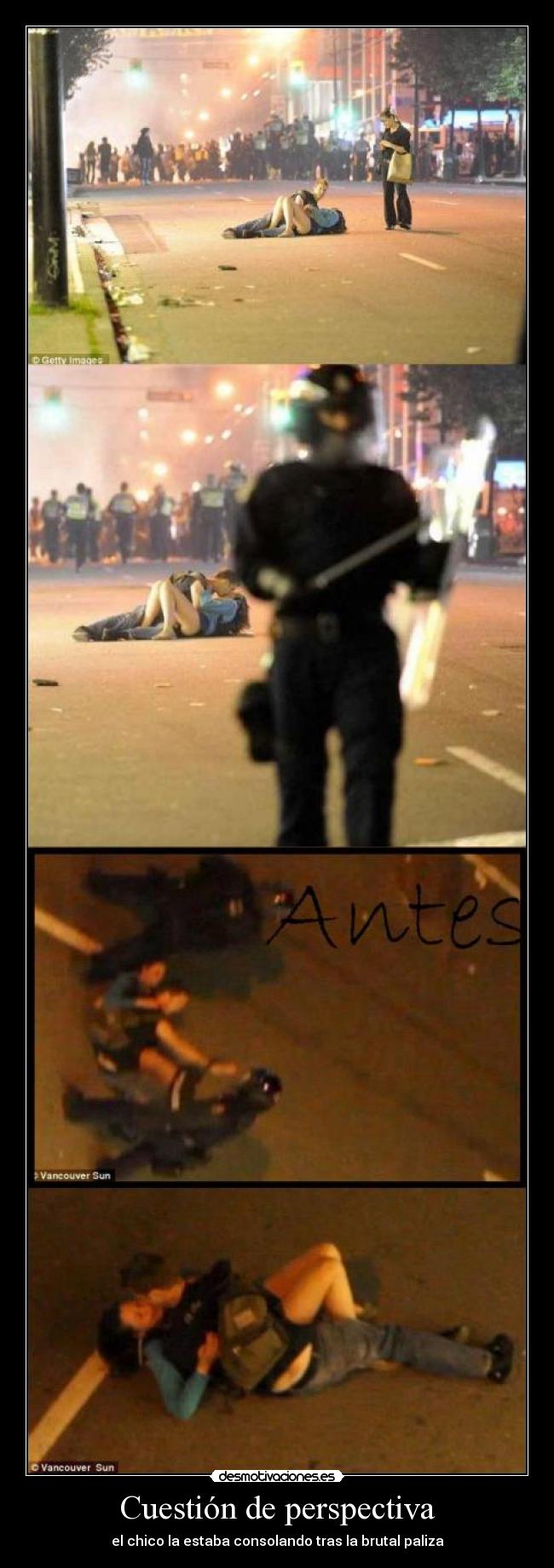 Cuestión de perspectiva - el chico la estaba consolando tras la brutal paliza