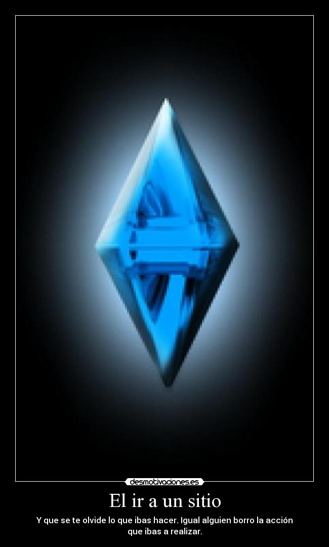 El ir a un sitio - Y que se te olvide lo que ibas hacer. Igual alguien borro la acción que ibas a realizar.