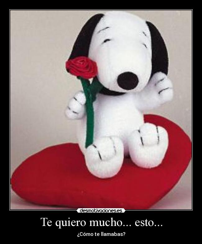 Te quiero mucho... esto... - ¿Cómo te llamabas?