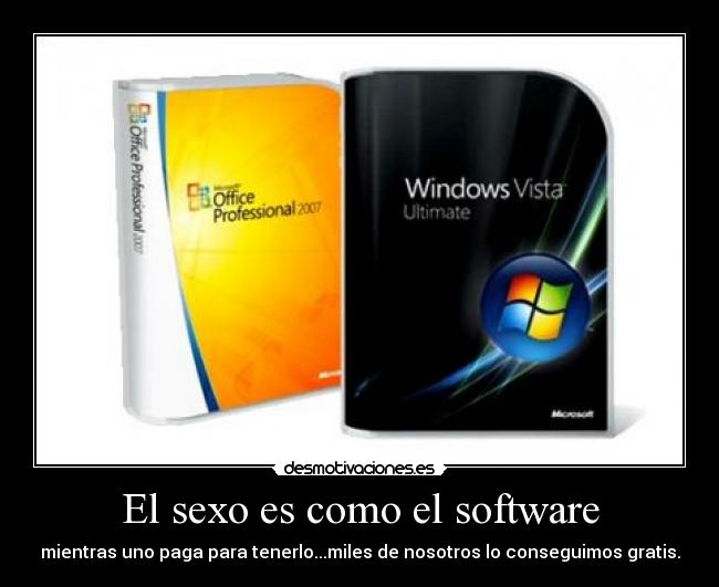 El sexo es como el software - 