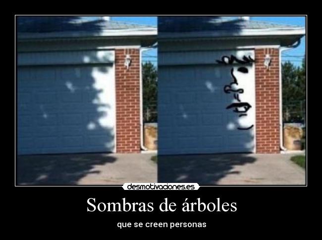 Sombras de árboles - que se creen personas