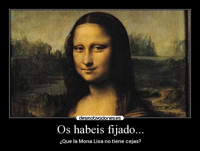 Os habeis fijado... - ¿Que la Mona Lisa no tiene cejas?