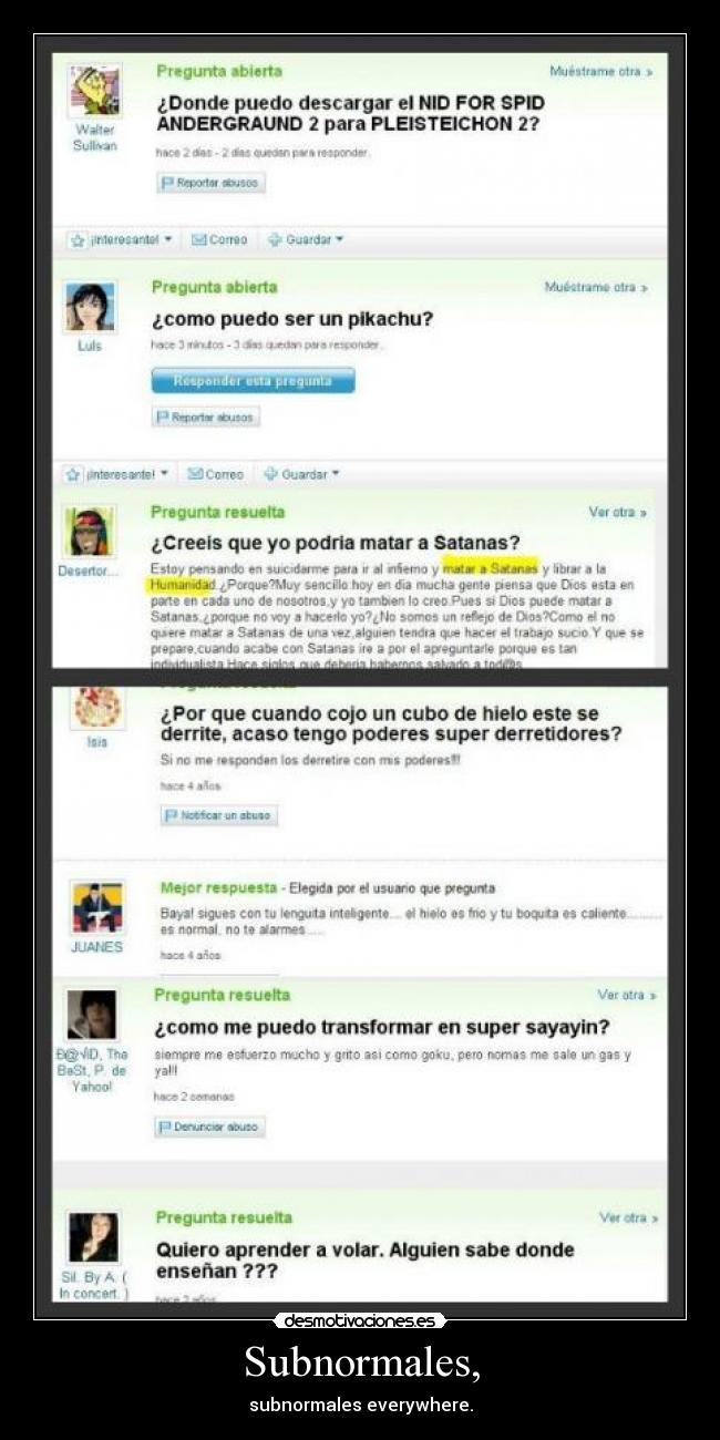 Subnormales, - subnormales everywhere.