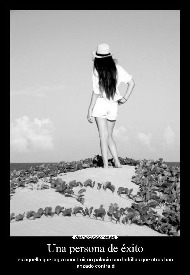 Una persona de éxito - es aquella que logra construir un palacio con ladrillos que otros han
lanzado contra él