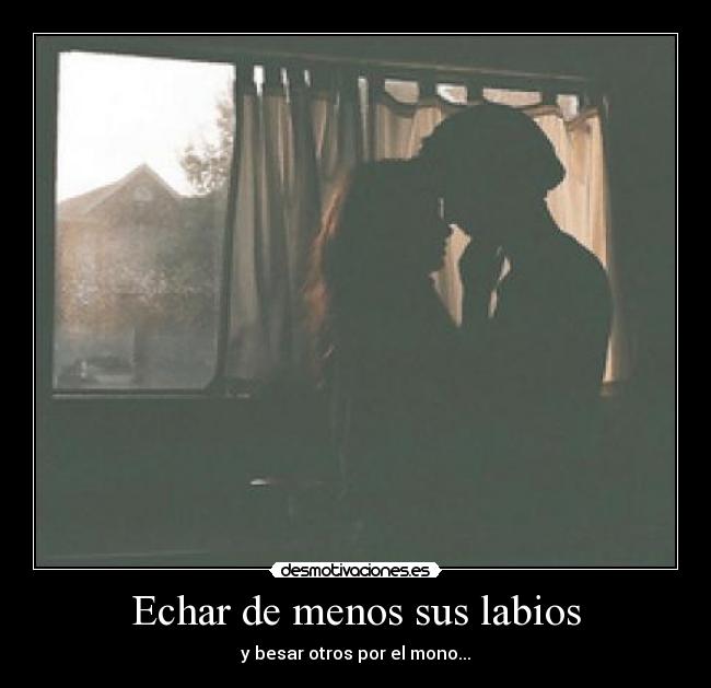 Echar de menos sus labios - y besar otros por el mono...