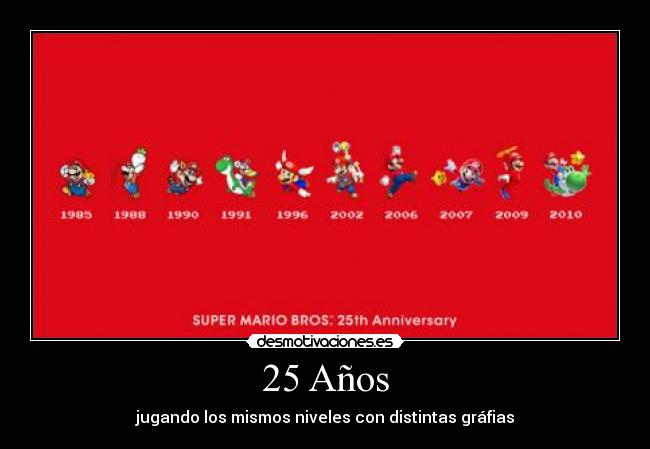 25 Años - jugando los mismos niveles con distintas gráfias