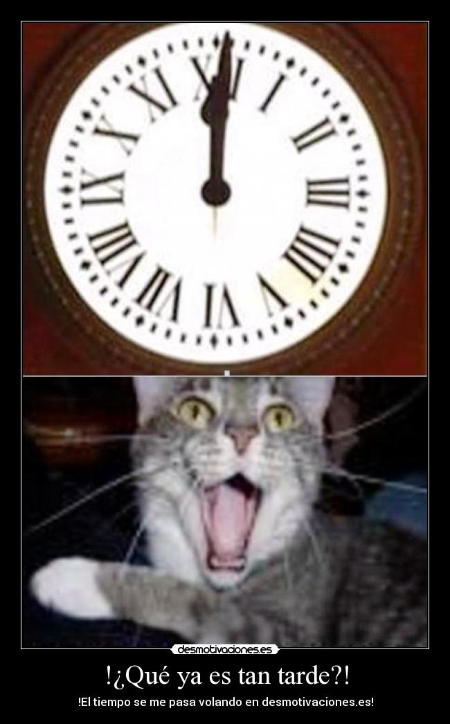 !¿Qué ya es tan tarde?! - !El tiempo se me pasa volando en desmotivaciones.es!
