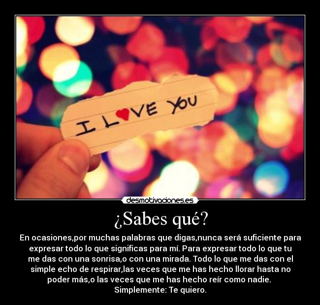 ¿Sabes qué? -