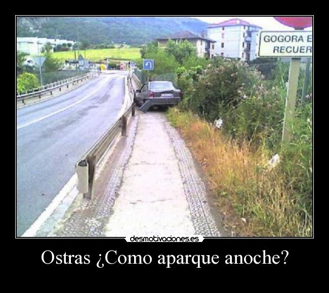 Ostras ¿Como aparque anoche? -