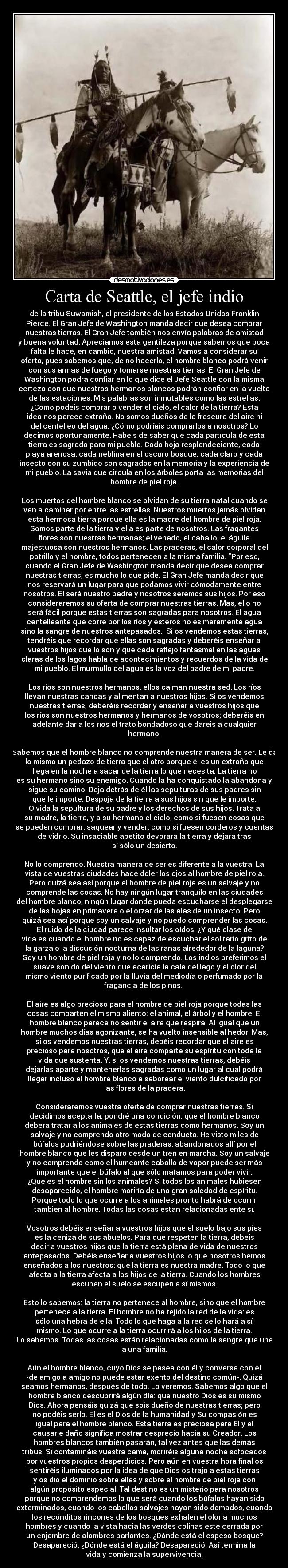 Carta de Seattle, el jefe indio - 