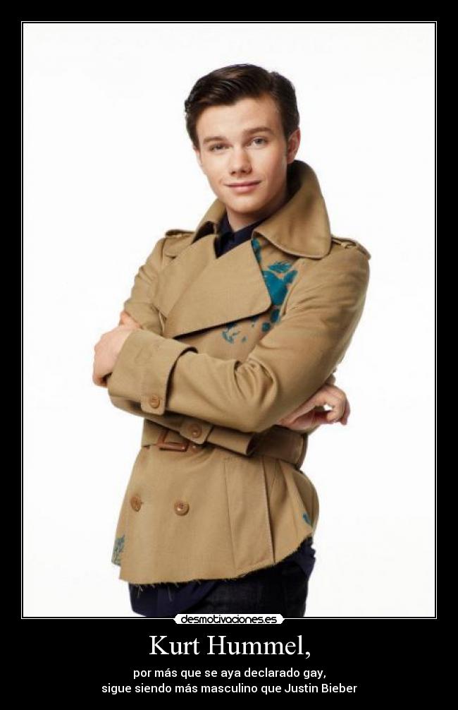 carteles kurt hummel justin bieber gay moustache masculinidad desmotivaciones