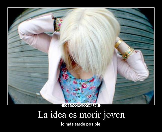 carteles idea tarde morir joven desmotivaciones